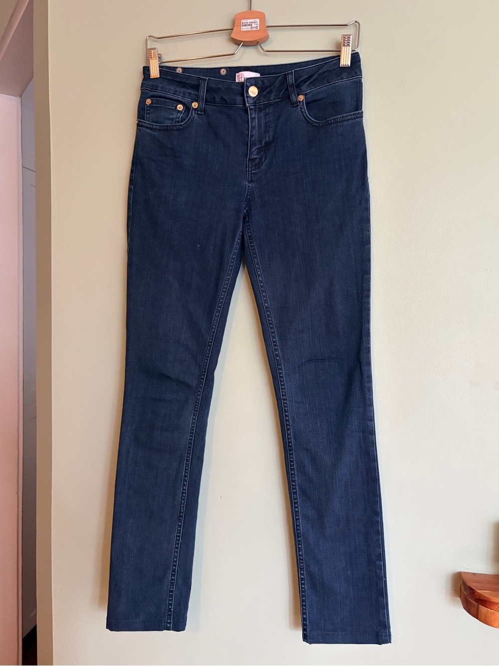 RED Valentino 28x29 Leather Rose Bow Back Pocket Skinny Jeans Coquette Y2K Cute